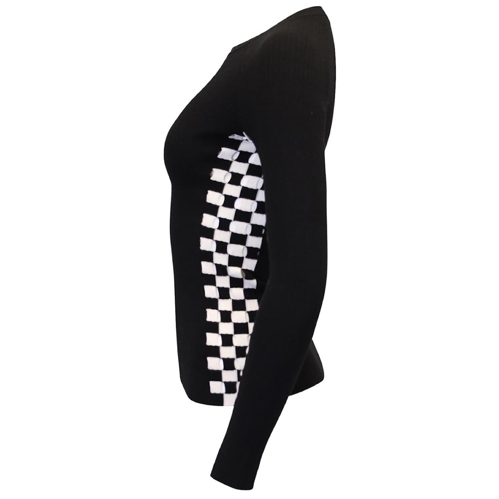 RARE Alexander Wang Checkered‎ Cutout Sleeve Sweater - Picture 3 of 12